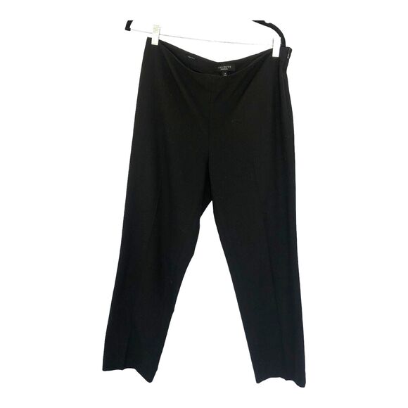 Talbots Black‎ Full Length High Rise Straight Leg Flat Front Trouser Pants SZ 10 - Picture 1 of 8